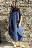Salcombe Chalk Stripe Cotton Cocoon Dress Navy
